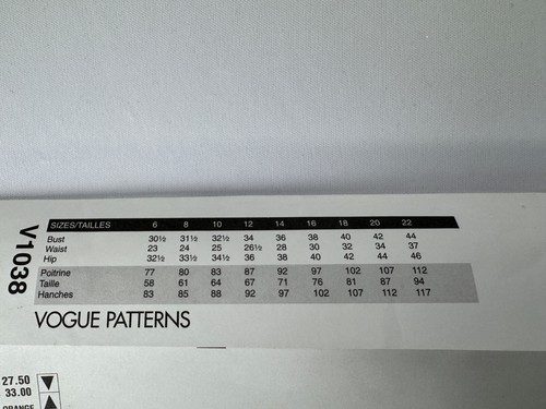 OOP Vogue V1038 Donna Karan Skirt/Shirt Set Sewing Pattern Sizes 6-8-10-12 Uncut - Picture 3 of 3