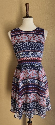 Maison Jules Womens Floral Printed Fit & Flare Dress Size S XL - 第 1/12 張圖片