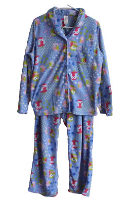 Covington Owls Women's Large Soft Fleece Pajama Set Button Up Top