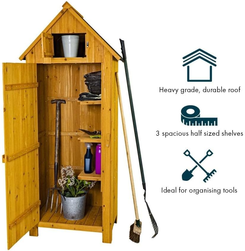 Brundle Online Garden Centre Wooden Garden Tool Shed, Natural