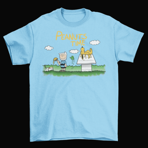Adventure Time Charlie Brown T-Shirt Unisex Cotton Peanuts Finn Jake Snoopy New - Picture 1 of 4