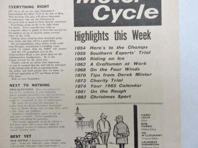 December 31 1964 Motorcycle Magazine '65 Calendar L13739 | eBay