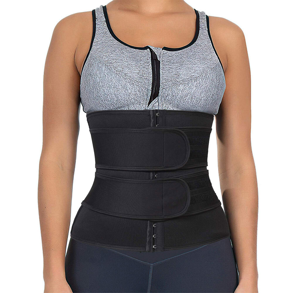 Double Control Waist Trainer Shaper Loss Weight Cincher Exercise Sport Belt USA