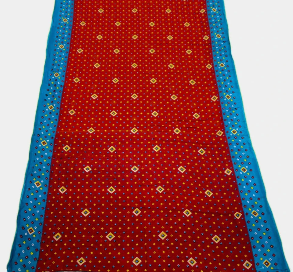 Envoltura de sari indio vintage de algodón puro pareo estampado sari textil étnico PCS6063 Foto 2 de 4