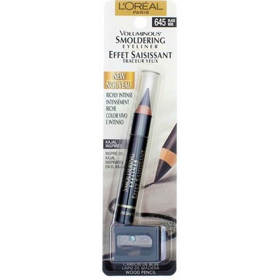 2 Pack L'Oreal Paris Voluminous Smoldering Eyeliner, Black 645, 0.087 oz