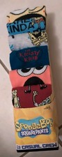 SpongeBob SquarePants Casual Crew Socks 6 Pack Patrick Krusty Krab Fits 8-12 NOS