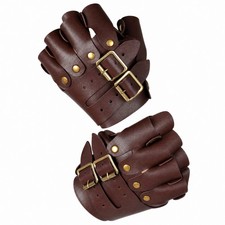 PU Leather Fingerless Costume Gloves Adjustable for Themed Festivals