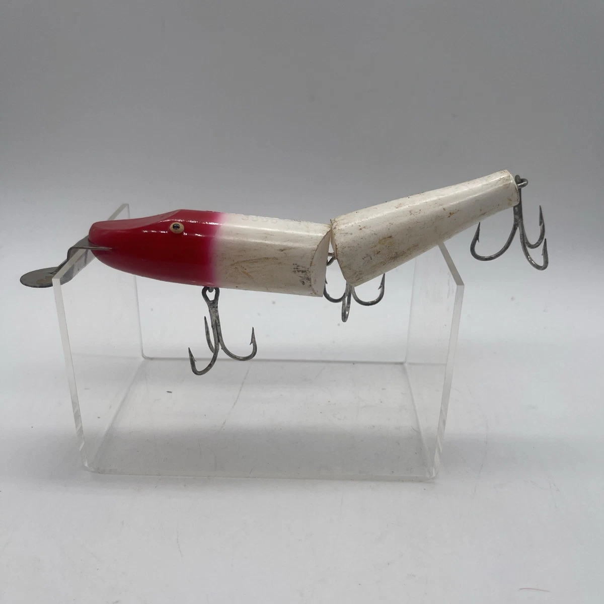 Leurre Creek Chub Pikie Articulé Vintage – Bois Rouge/blanc – C.C.B. Co. Garrett IND