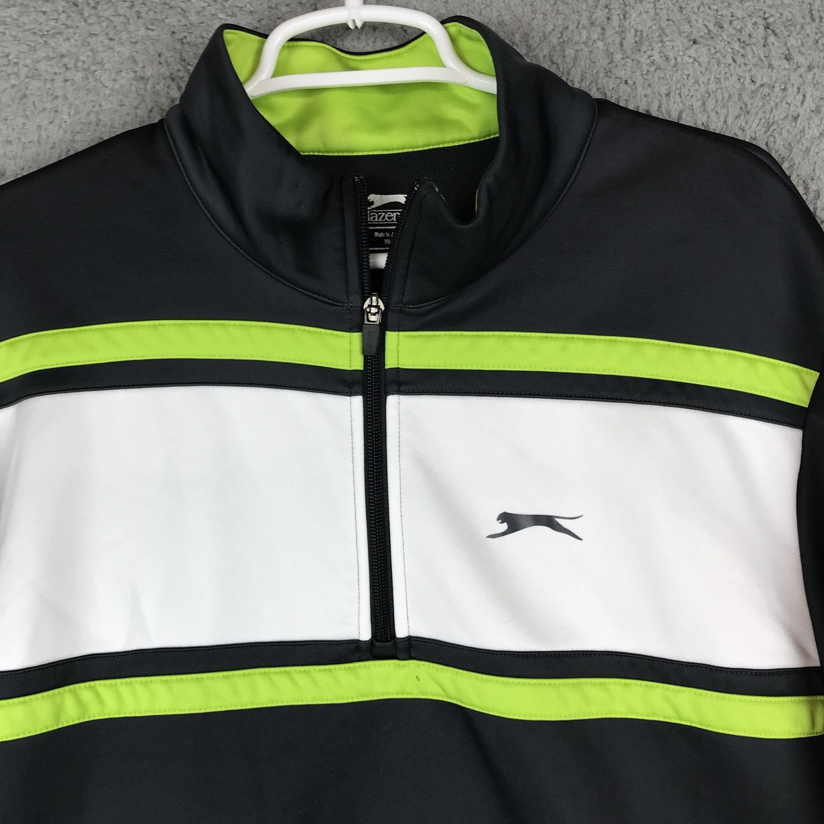 Slazenger Pullover Mens XL Black White Colorblock Quarter Zip