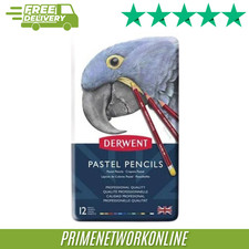 Derwent Pastel Pencil Tin Set Of 12 100% ORIGINAL ⭐⭐⭐⭐⭐