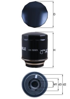 ÖLfilter Knecht OC 593 3 FÜR Audi Seat Skoda VW MotorÖLfilter SchmierÖLfilter-image