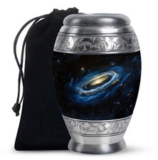 Cosmic Blue Galaxy Decorative Urn For Ashes Adult Women 10 Inch 