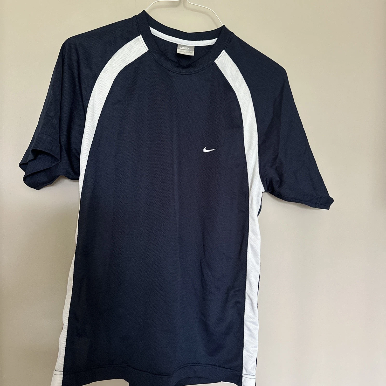 Nike Training T-Shirt Men’s Large Blue Dri-FIT Athletic Fitness Short Sleeve Tee