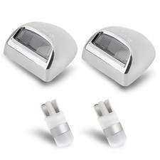 License Plate Lights Tag Lamp With Silver Housing For Chevy Silverado Gmc Sierra