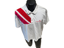 SERGIO TACCHINI COURT VINTAGE WHITE/RED S/S COTTON POLO SHIRT XL/EXCELLENT