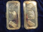 vintage 2 Federal glass fridge storage dish LIDS ONLY vegetable pattern