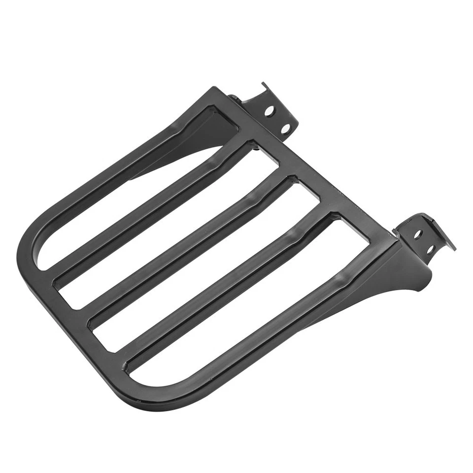 Portaequipajes trasero Sissy Bar negro para motocicleta se adapta a Harley Sportster Softail Foto 4 de 4