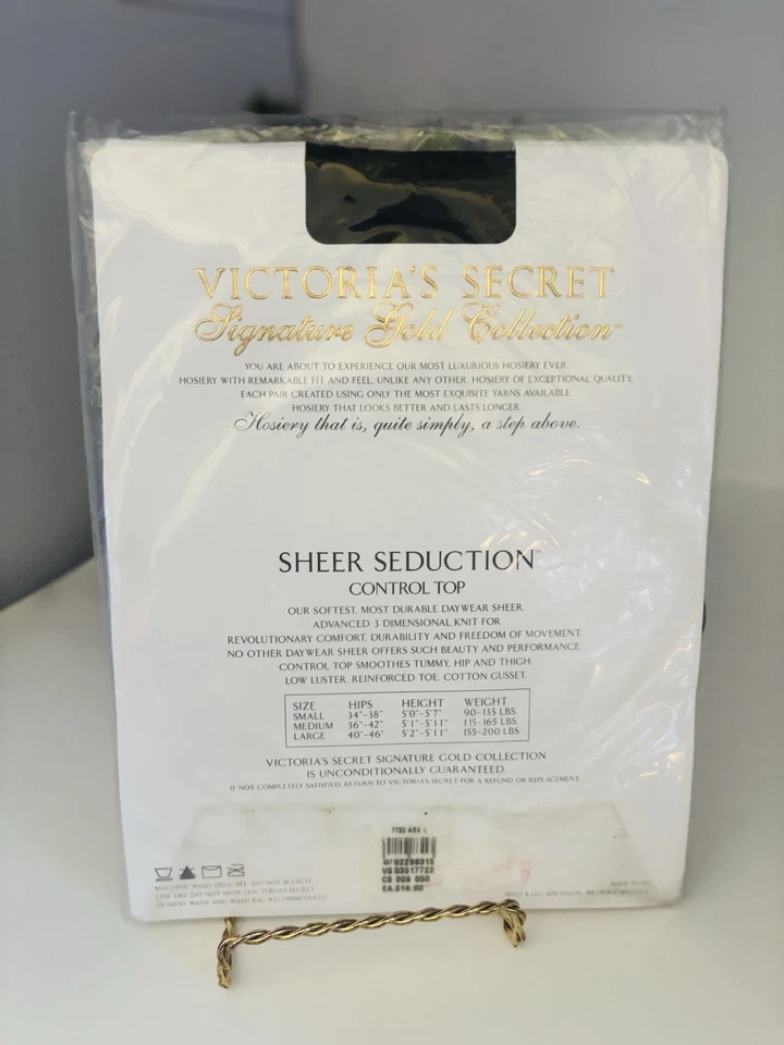 Victoria's Secret Signature Gold Sheer Seduction Control Top Almost Black Size L - Image 2 of 4