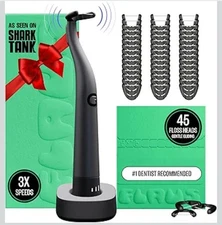 Flaus Electric Flosser (Oprah's List Shark Tank) 3 Speed + 45 Refill Heads BLACK