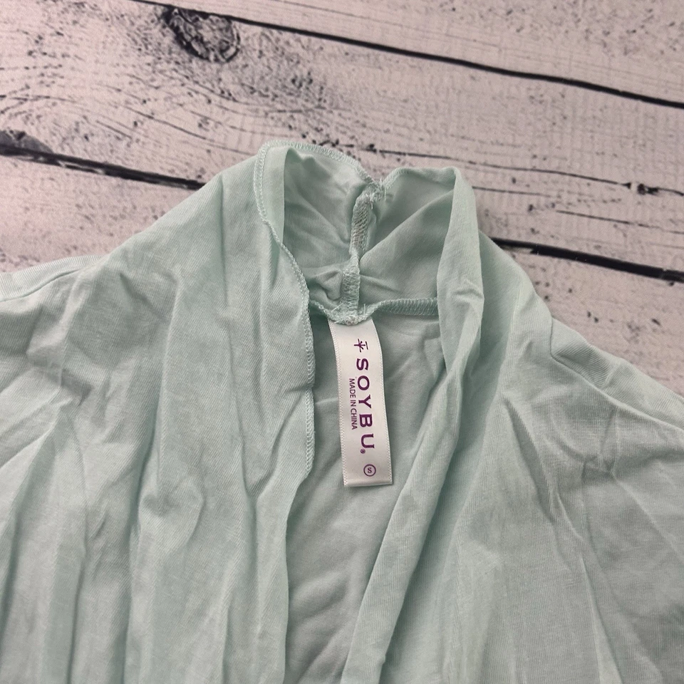 Cárdigan Soybu Green Sea Foam manga 3/4 volantes súper suave yoga para mujer pequeño Foto 2 de 4