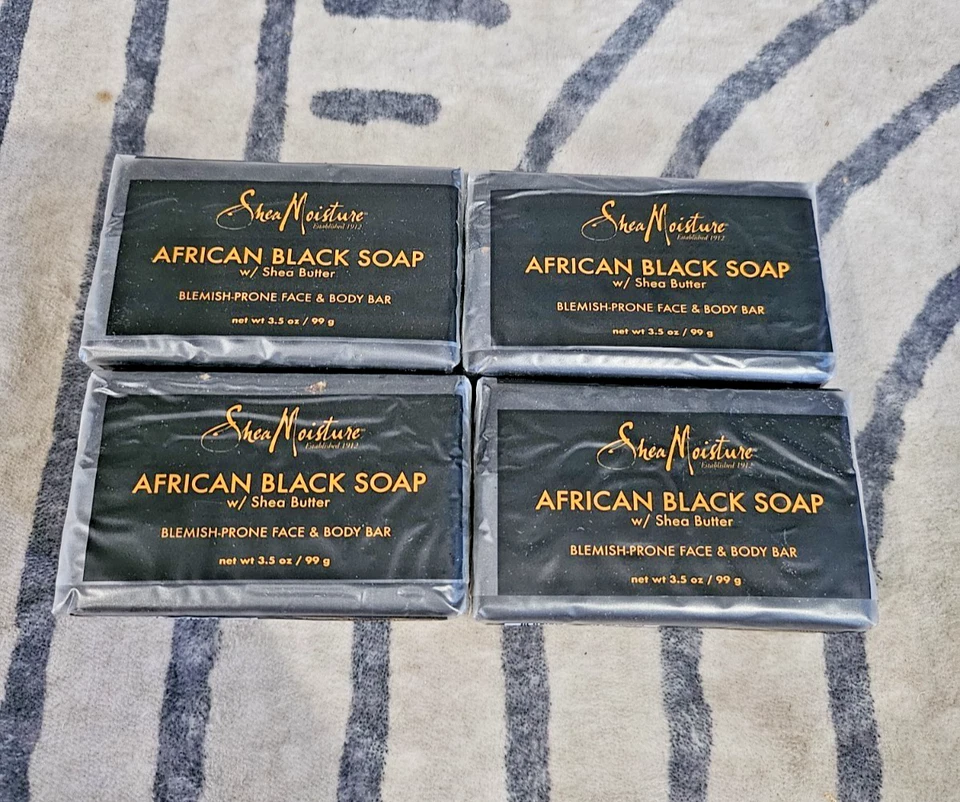 Shea Moisture African Black Soap w/Shea Butter 3.5oz - 4 Pack - Image 2 of 3