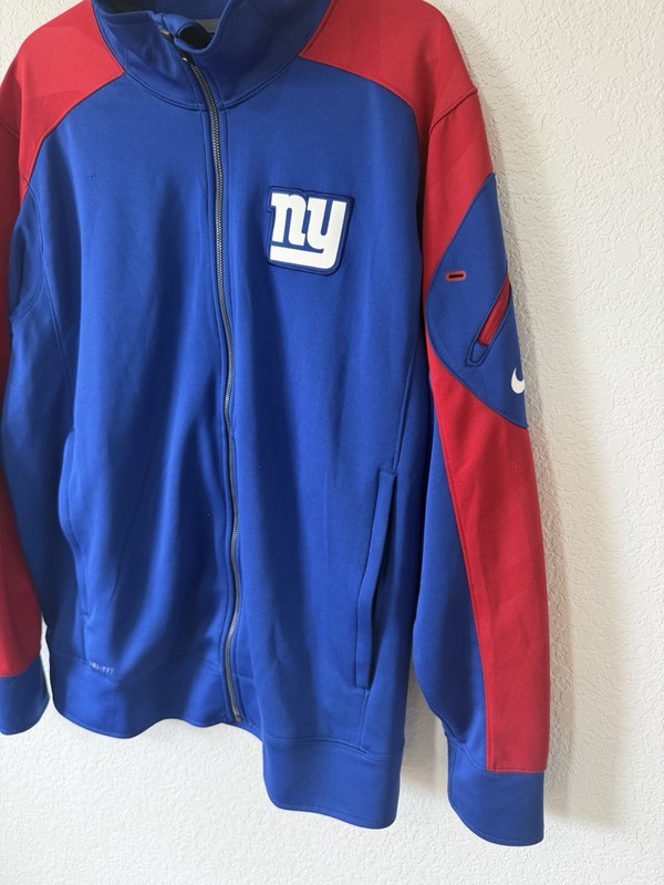 Nike Dri-FIT New York Giants NFL Full Zip Jacket Blue/Red Size L