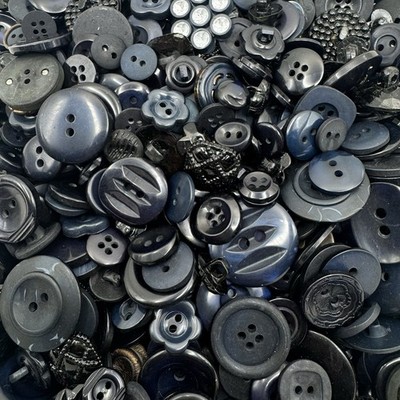 Mixed Lot Dyed Dk Navy/Indigo Blue  Premium Buttons All Sizes For Embellishments