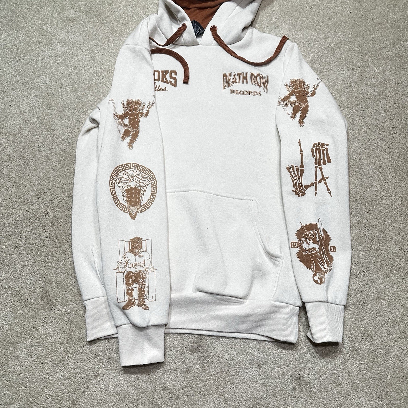 FILA Crooks & Castles X Death Row Felpa con Cappuccio Uomo Small Beige