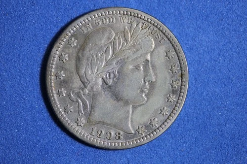 Estate Find 1908 D- Barber Quarter Dollar!! #K54211