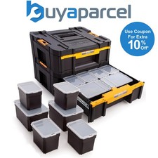 2x Dewalt DWST1-70705 TStak III Deep Draw Stackable Tool Storage Box Organisers