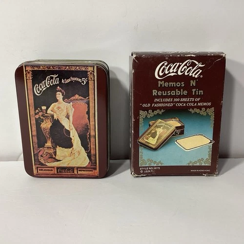 Coca Cola VTG Playing Cards Tin Box Soda Advertisement Small