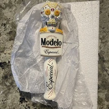 Rare Modelo Especial Sugar Skull Beer Draft Tap Handle 9  1/4" -Tall Bar Garage