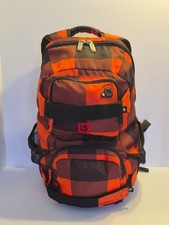 Burton Treble Yell 21L Backpack Snowboard Backpack in a Orange Plaid pattern