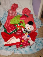 Christmas Appral Apron, Chef Hat Set For Kids And Adults, Santa/ Snowman Hats, E