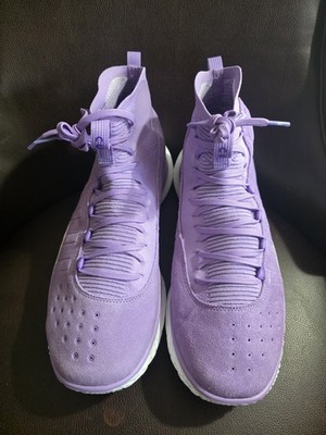  Curry 4 Vivid Lilac High Top Retail $529  Lace Up Suede Athletic Basketball. 