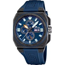 Orologio Uomo Cronografo Lotus 18976/3 Con Cassa In Carbonio E Cinturino Blu