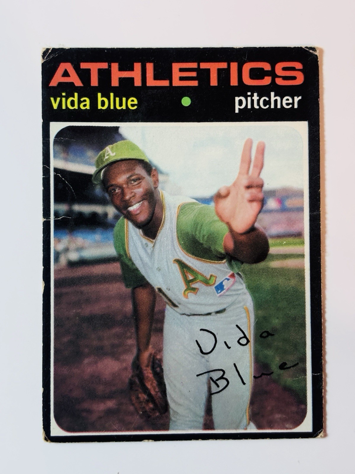 1971 Topps Baseball Vida Blue #544 Oakland Athletics VG - Creased PB
