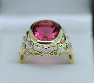 3 CT Oval Cut Lab Created Ruby Womens Solitaire Wedding Ring Yellow Gold Plated
