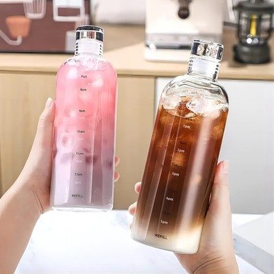 JZSMY Glass Ins Creative Girls Water Bottle - 25.4 Ounces, 750ml Transparent