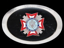 KH09116 COOL VINTAGE 1970s VETERANS OF FOREIGN WARS VFW BELT BUCKLE