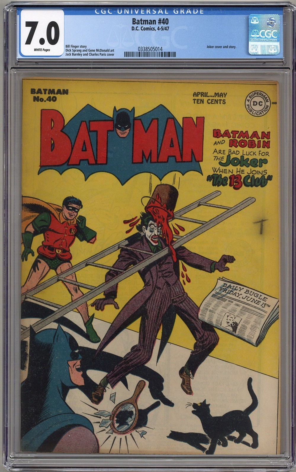 BATMAN #40 CGC 7.0 JOKER COVER WHITE PAGES DC COMICS 1947