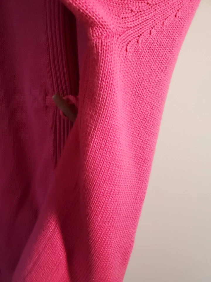 L.L. Cárdigan tejido Bean Hot Pink botón palanca talla mediana Foto 4 de 4