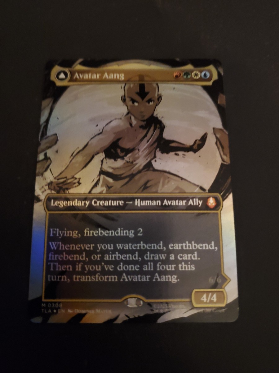 avatar aang mtg card Avatar Aang Master of Elements FOIL BORDERLESS #308 - Avatar NM MTG TLA