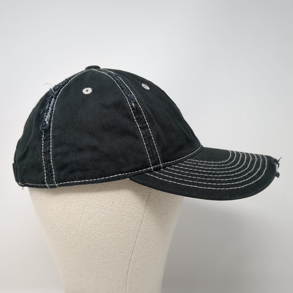 H&M Custom Strapback Hat Solid Black One Size Embroidered District View 5