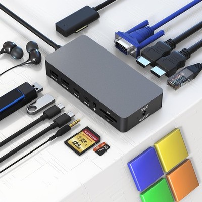 Surface Dock Station 12 in 1 Triple Display Adapter