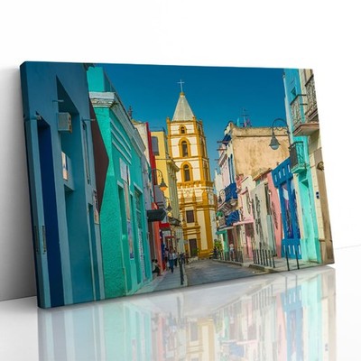 Calle Ignacio Agramonte in Camaguey Kuba gerahmter Leinwanddruck Bild Wandbild