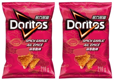 Doritos Spicy Garlic Flavored Tortilla Chips, 210g (2 Pack)
