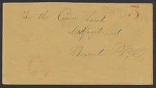 1870 Stampless Cover Red Marmora (Hastings) ONT Split Ring PAID 3 to Toronto