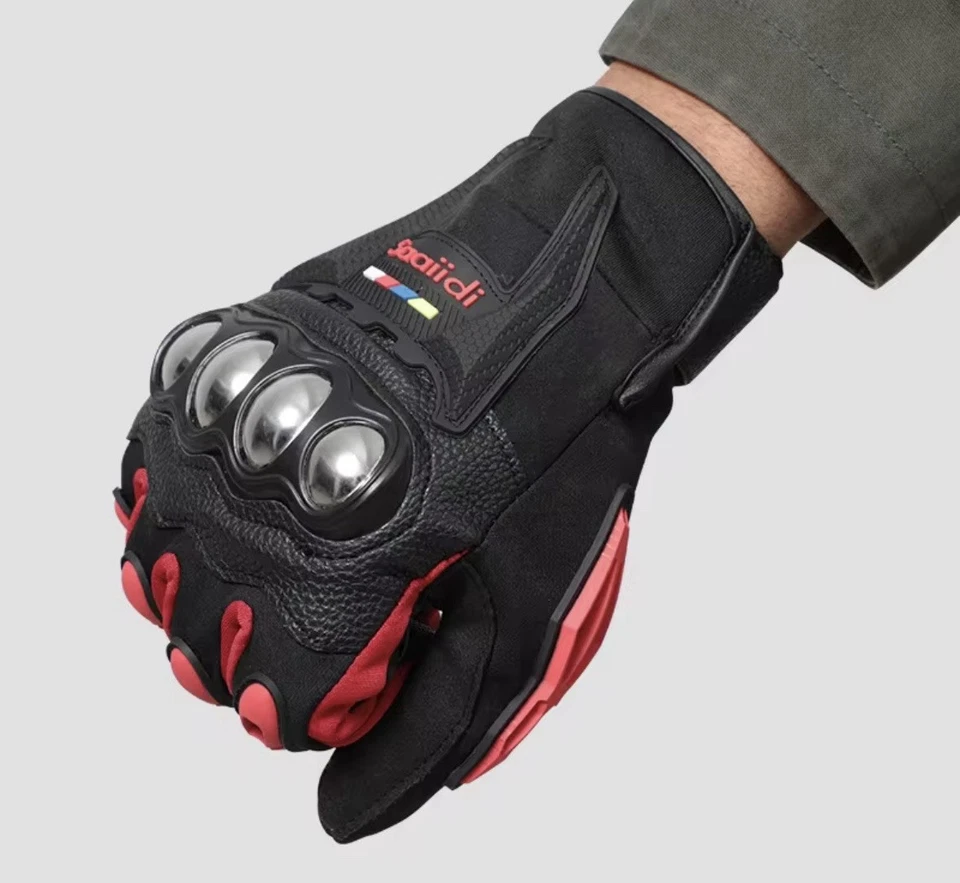 Guantes de protección para moto con armadura de nudillo Foto 2 de 4