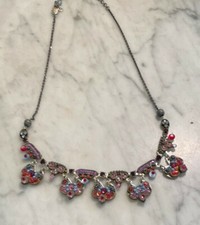 Vintage Floral Victorian Style Crystals Necklace